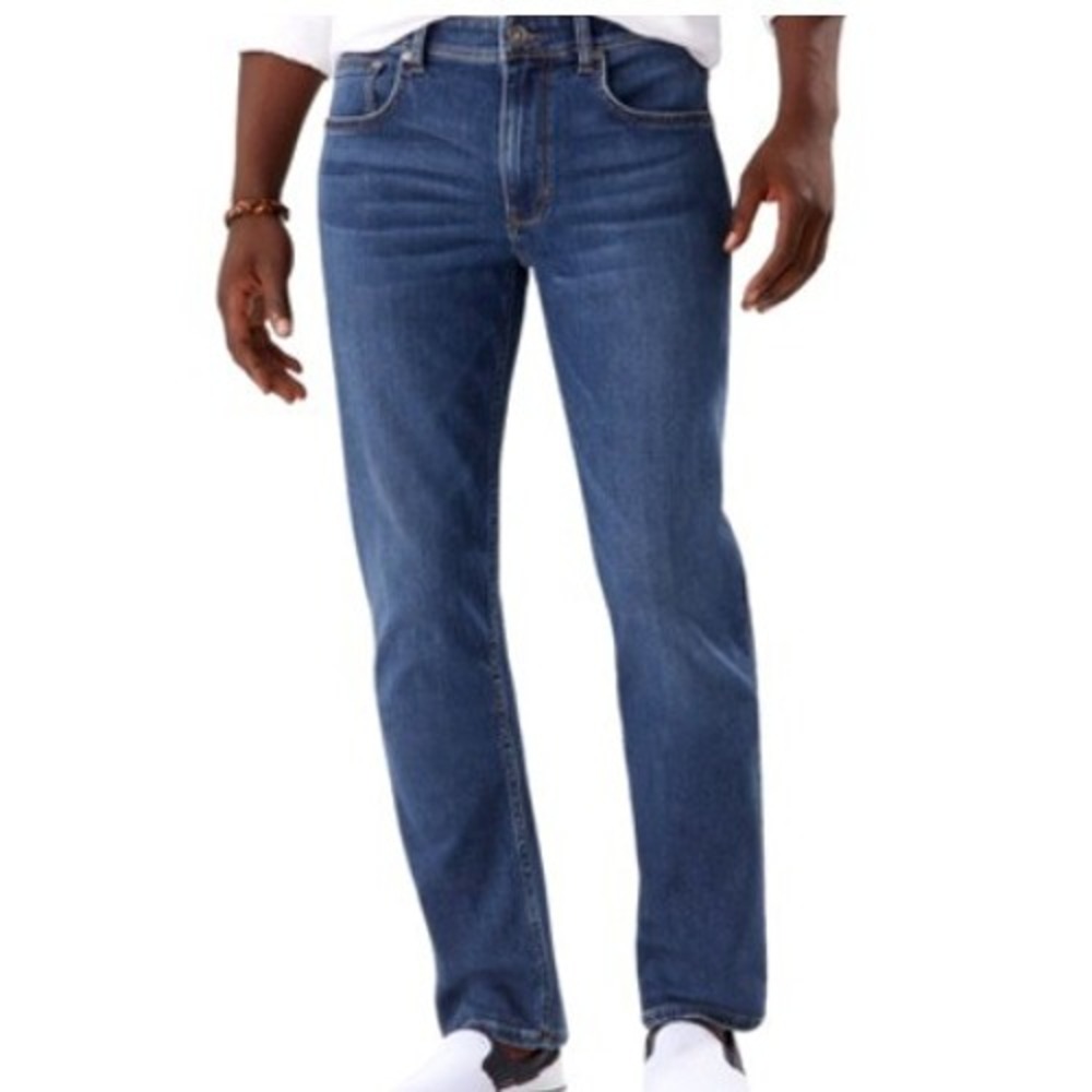 TOMMY BAHAMA Men's 54x30 Dark Wash Indigo Blue Boracay Jeans Straight Tencel